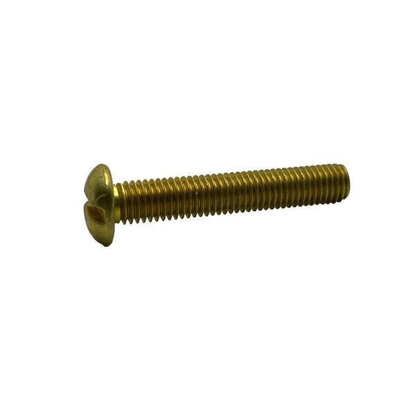 Suburban Bolt And Supply #3-56 x 7/16 in Slotted Round Machine Screw, Plain Brass A3310050028R